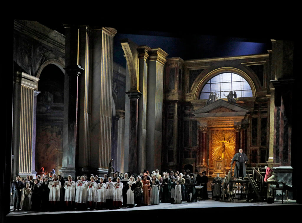 Scene from act I of Pucinni's Tosca at MetOpera