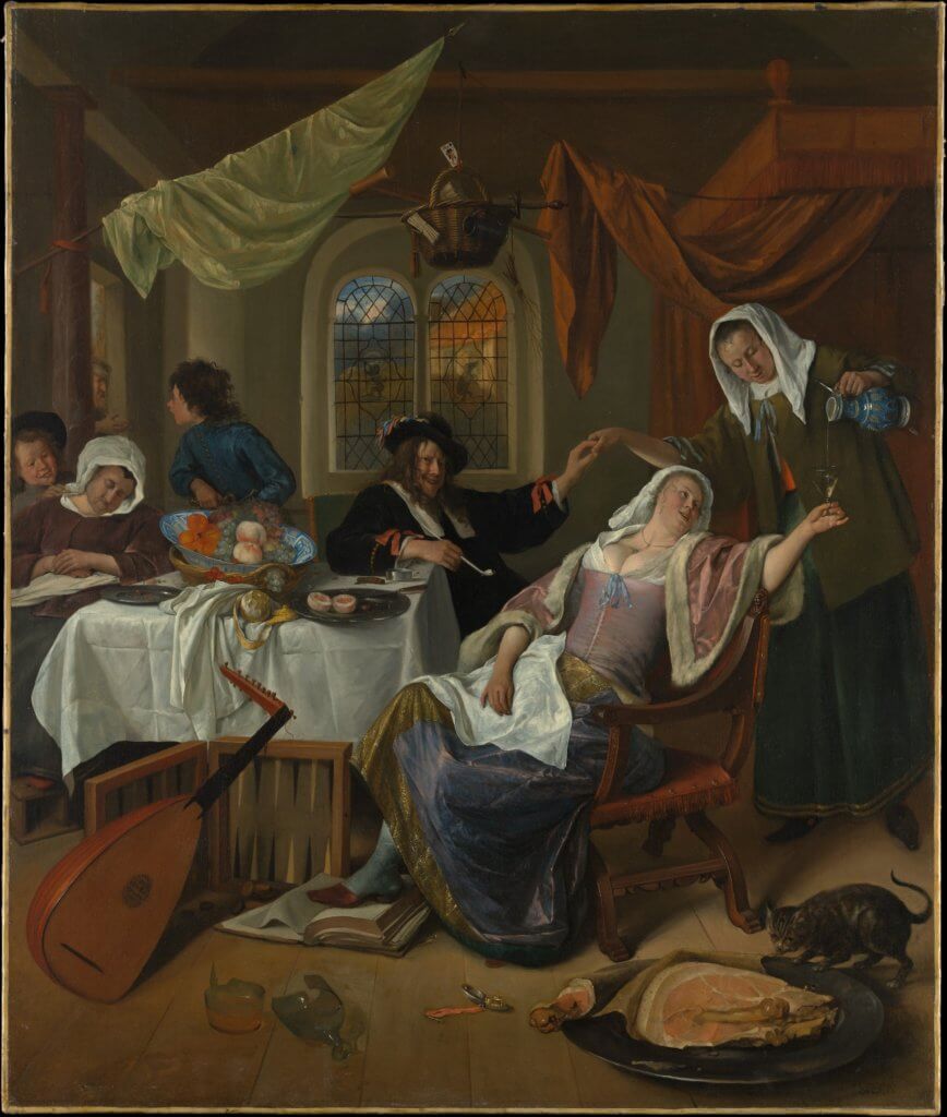 The Dissolute Household by Jan Steen at the Metropolitan Museum of Art in New York 
