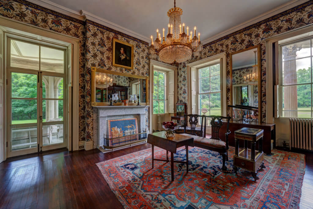 Library at the Montgomery Place mansion at Bard College, NY