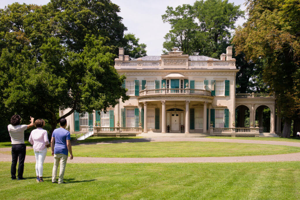 Front view of the Montgomery Place Mansion at Bard College, NY