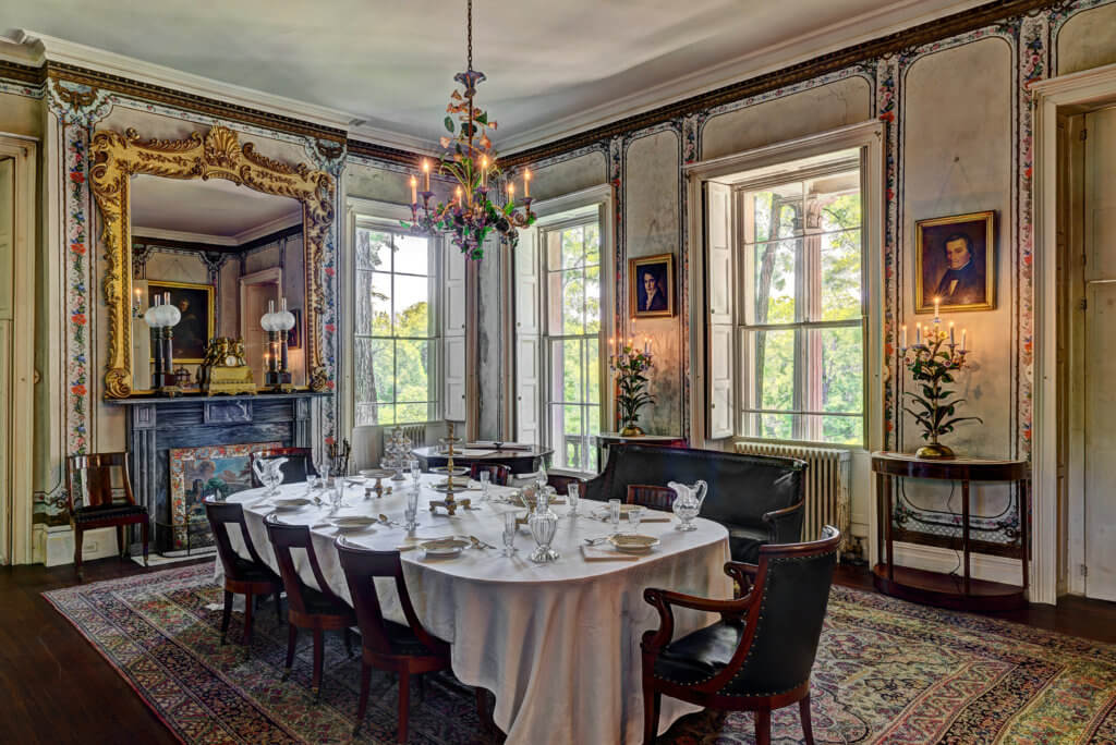 Dining room at the Montgomery Place mansion at Bard College, NY