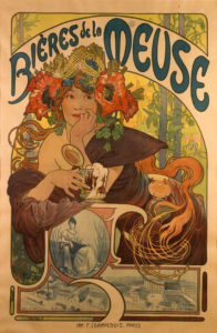 Art Nouveau posters at Poster House by Alphonse Mucha Bières de la Meuse [1897] Lithograph