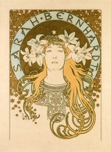 Art Nouveau posters at Poster House by Alphonse Mucha,Sarah Bernhardt/La Plume [1896] 
