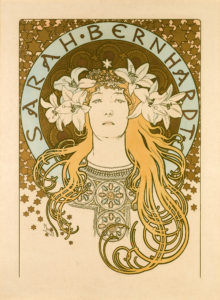 Art Nouveau posters at Poster House by Alphonse Mucha,Sarah Bernhardt/La Plume [1896] 