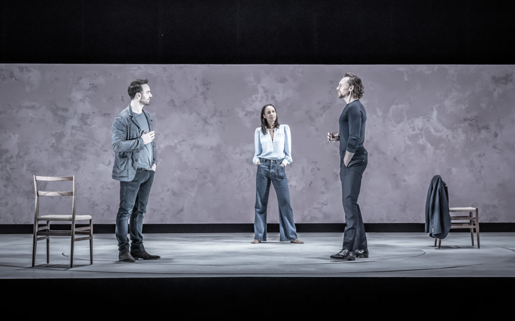 Charlie Cox, Zawe Ashton, and Tom Hiddleston in BETRAYAL at London's Harold Pinter Theatre 