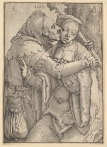 Lucas van Leyden (Netherlandish, ca. 1494–1533). A Fool and a Woman, 1520. Etching and engraving.