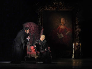 Larissa Diadkova as the Countess and Yusif Eyvazov as Hermann in Tchaikovsky's "The Queen of Spades." 