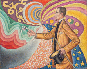 Paul Signac. Opus 217. Against the Enamel of a Background Rhythmic with Beats and Angles, Tones, and Tints, Portrait of M. Félix Fénéon 