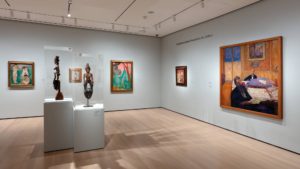 Installation view of Félix Fénéon: The Anarchist and the Avant-Garde—From Signac to Matisse and Beyond, The Museum of Modern Art