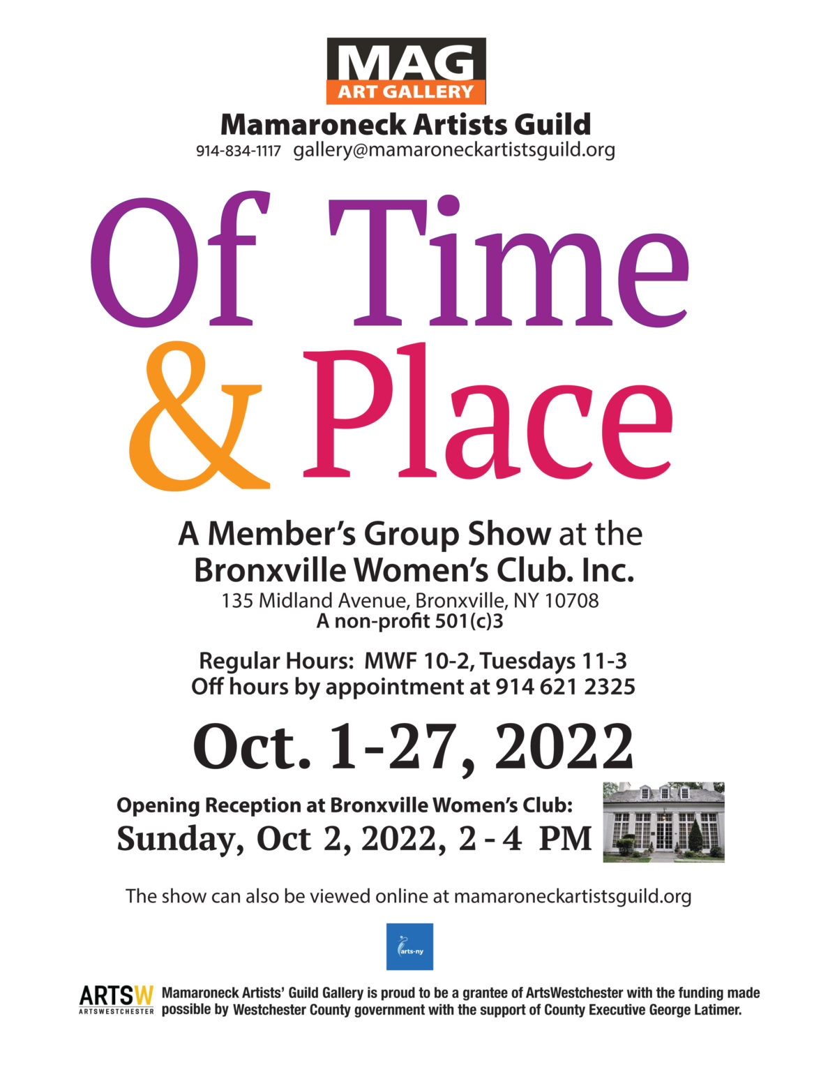 Beyond NYC Of Time & Place Art Exhibit at Bronxville Women’s Club